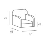 MILANO wachtkamerstoel zwart 4