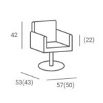 PAKO 01 P-7 vierkante kappersstoel zilver 2