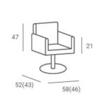 PARTNER kappersstoel G1 P-7 goud vierkant 2