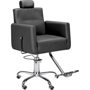 RAY 01 kappersstoel en barberstoel zwart  chrome 1