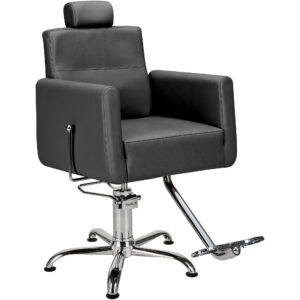 RAY 01 kappersstoel en barberstoel zwart zwarte voeten 1