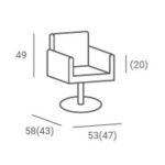 Rik kappersstoel G1 P-7 vierkant goud 2