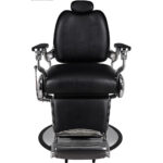 TIGER kappersstoel en barberstoel zwart chroom voet met hoezen zwart 2