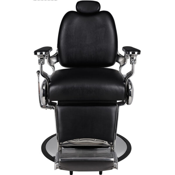TIGER kappersstoel en barberstoel zwart chroom voet met hoezen zwart 2