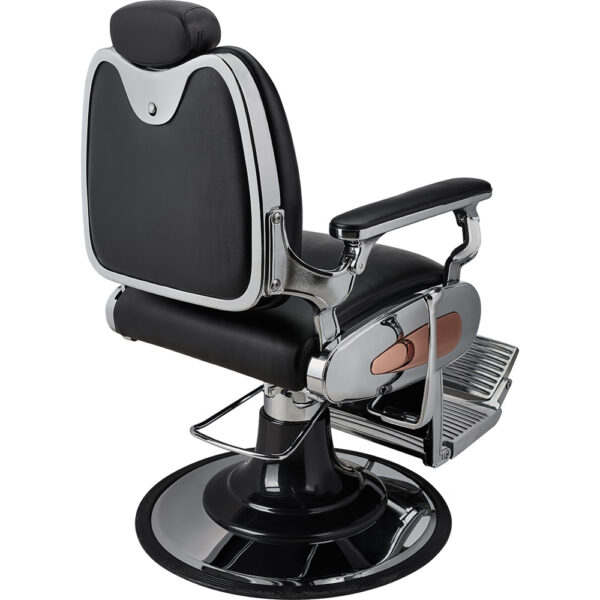TIGER kappersstoel en barberstoel zwart chroom voet met hoezen zwart 4