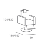TIGER kappersstoel en barberstoel zwart chroom voet met hoezen zwart 5