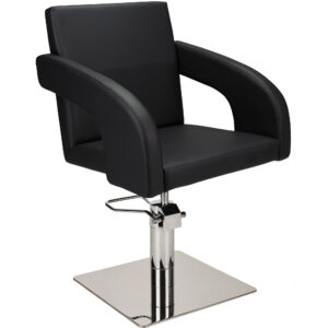 TINA 01 P-7 vierkante kappersstoel zilver 1