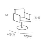 TINA C1 P-7 vierkante kappersstoel zwart 2