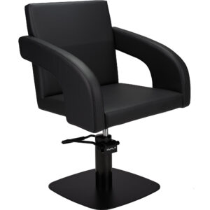 TINA C1 P-7 vierkante kappersstoel zwart 1