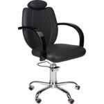 TOLEDO kappersstoel 01 P-7 zwarte VERNIS KASTEEL K”zilver 1