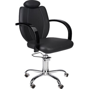 TOLEDO kappersstoel 01 P-7 zwarte VERNIS KASTEEL K”zilver 1