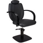 TOLEDO kappersstoel C1 P-7 zwarte VERF HOOFD zwart vierkant 1