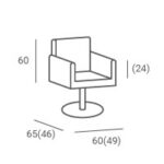 TOLEDO kappersstoel C1 P-7 zwarte VERF HOOFD zwart vierkant 2