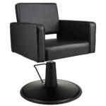 kappersstoel MIAMI SKAJ zwart schijfvoet zwart 1