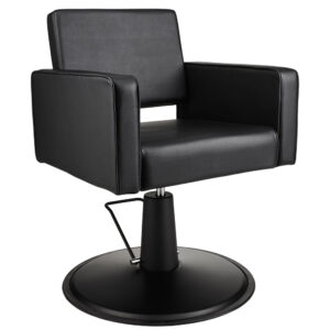kappersstoel MIAMI SKAJ zwart schijfvoet zwart 1