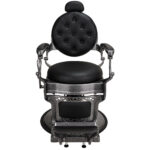 kappersstoel en barberstoel TOMMY zwart leer zwart 3