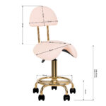 Cosmetische kruk tabouret 6001-G goud – roze tweede categorie 9