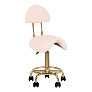 Cosmetische kruk tabouret 6001-G goud – roze tweede categorie 1
