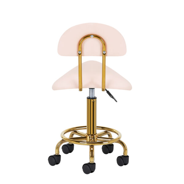 Cosmetische kruk tabouret 6001-G goud – roze tweede categorie 4