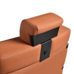 Gabbiano Levi kappersstoel met zwart frame bruin zonder stiksel aan de achterkant 6