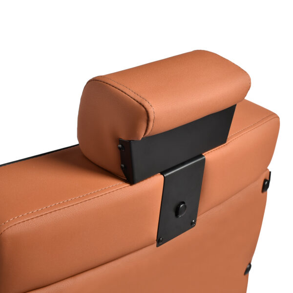 Gabbiano Levi kappersstoel met zwart frame bruin zonder stiksel aan de achterkant 6