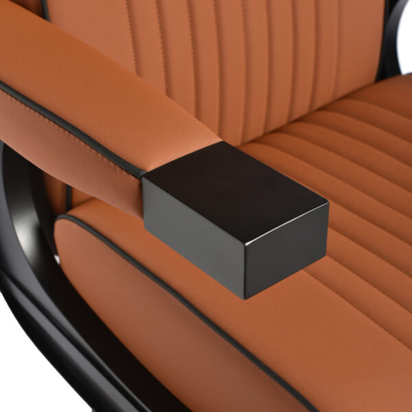 Gabbiano Levi kappersstoel met zwart frame bruin zonder stiksel aan de achterkant 9