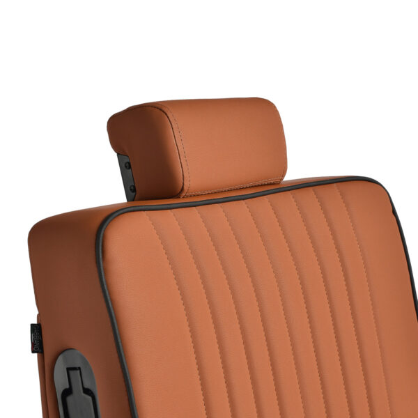 Gabbiano Levi kappersstoel met zwart frame bruin zonder stiksel aan de achterkant 10