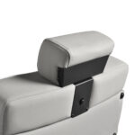 Gabbiano Levi kappersstoel met zwart frame grijs zonder stiksel aan de achterkant 6