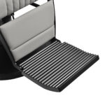 Gabbiano Levi kappersstoel met zwart frame grijs zonder stiksel aan de achterkant 9