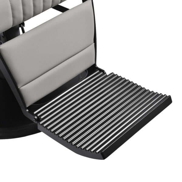 Gabbiano Levi kappersstoel met zwart frame grijs zonder stiksel aan de achterkant 9