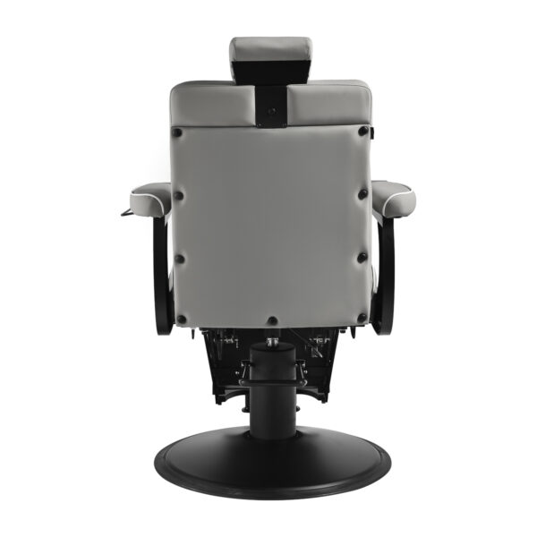 Gabbiano Levi kappersstoel met zwart frame grijs zonder stiksel aan de achterkant 3