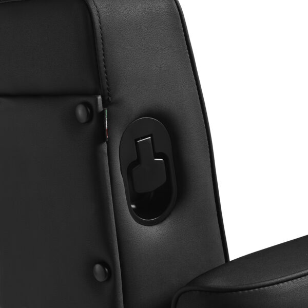 Gabbiano Levi kappersstoel met zwart frame zwart zonder stiksel aan de achterkant 8