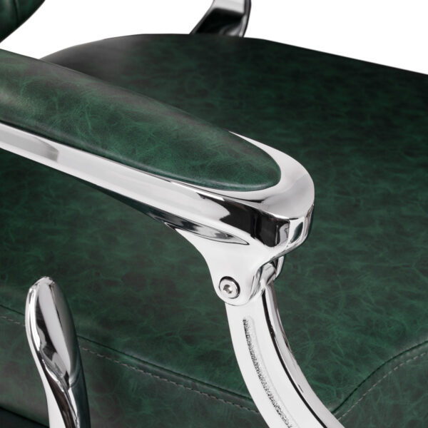 Kappersstoel Gabbiano President groen Chrome 6