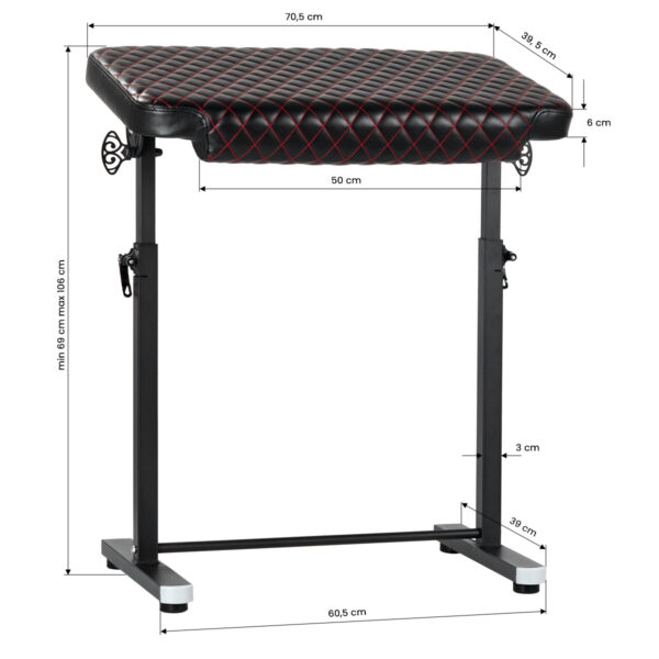 Pro Ink 718 Tattoo Armrest Zwart Gewatteerd R 8