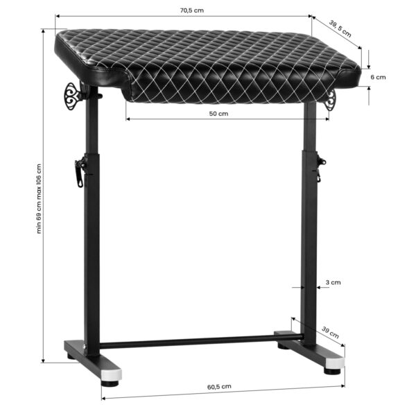 Pro Ink 718 Tattoo Armrest Zwart Gewatteerd W 8