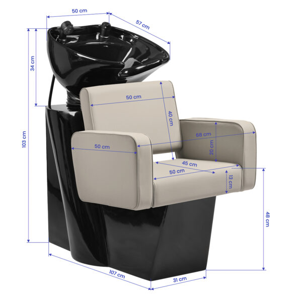 Gabbiano wasunit kapper Bilbao Grijs-Beige 10