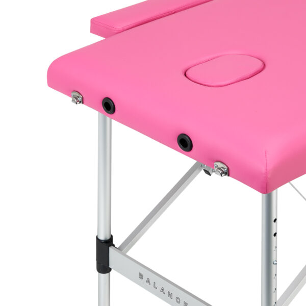 Balance Aluminium Inklapbare Massagetafel Met 2 Segmenten Roze 5
