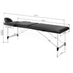 Balance Aluminium Inklapbare Massagetafel Met 2 Segmenten Zwart 17