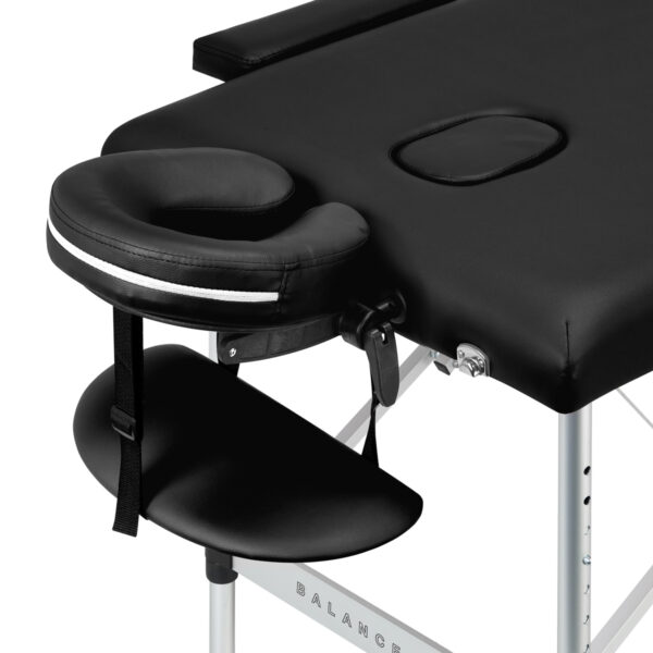 Balance Aluminium Inklapbare Massagetafel Met 2 Segmenten Zwart 3