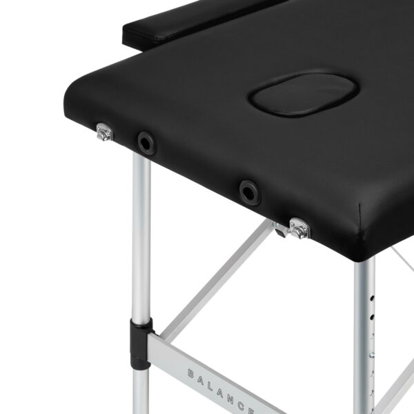 Balance Aluminium Inklapbare Massagetafel Met 2 Segmenten Zwart 5
