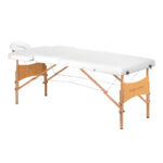 Balance Houten Inklapbare Massagetafel 2 Segmenten 190X70 Cm Wit 1