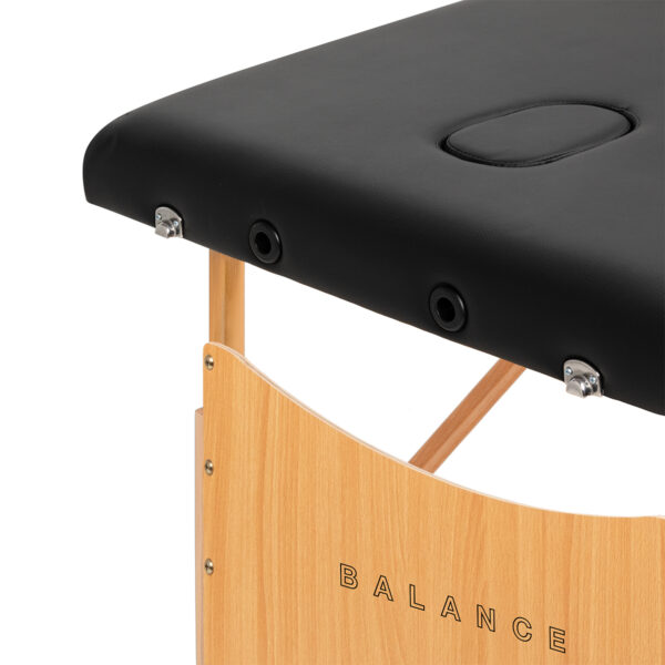 Balance Houten Inklapbare Massagetafel 2 Segmenten 190X70 Cm Zwart 4