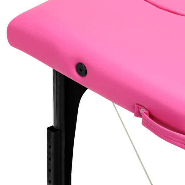Balance Houten Inklapbare Massagetafel Met 2 Segmenten Roze En Zwart 7