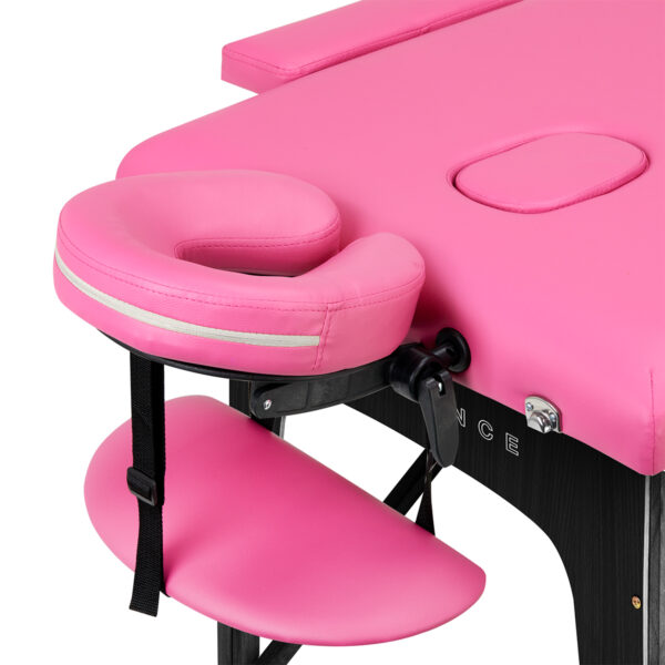 Balance Houten Inklapbare Massagetafel Met 2 Segmenten Roze En Zwart 3