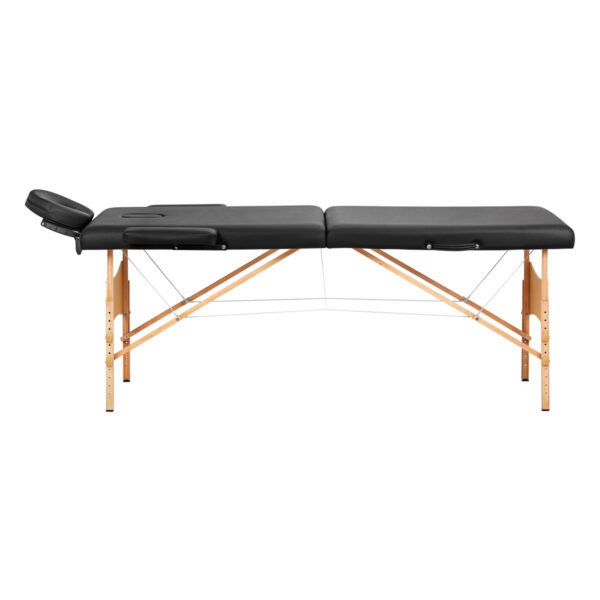Balance Houten Inklapbare Massagetafel Met 2 Segmenten Zwart 2
