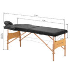 Balance Houten Inklapbare Massagetafel Met 2 Segmenten Zwart 16
