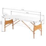 Balance Houten Inklapbare Massagetafel Met 3 Segmenten 190X70 Cm Wit 18