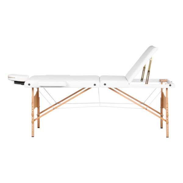 Balance Houten Inklapbare Massagetafel Met 3 Segmenten 190X70 Cm Wit 3