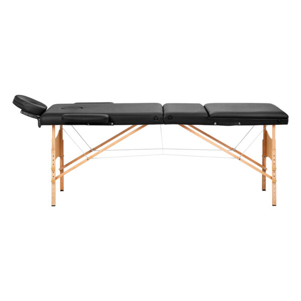 Balance Houten Inklapbare Massagetafel Met 3 Segmenten 190X70 Cm Zwart 2