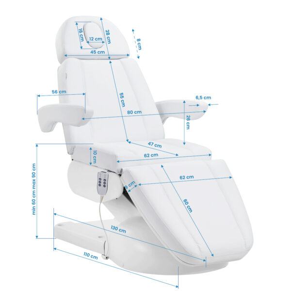 Azzurro Lux cosmetische elektrische behandelstoel 3m wit 15